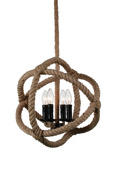 CWI Lighting - 9706P17-4-101 - Four Light Chandelier - Padma - Black