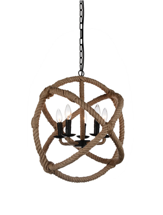 CWI Lighting - 9706P21-5-101 - Five Light Chandelier - Padma - Black