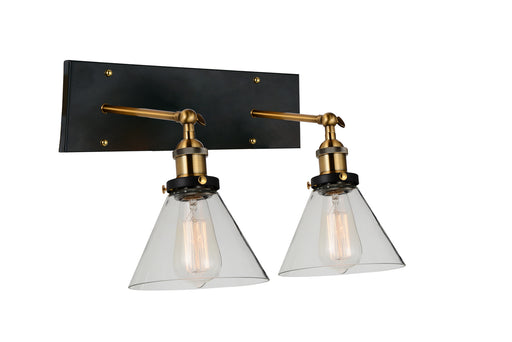 CWI Lighting - 9735W15-2-101 - Two Light Wall Sconce - Eustis - Black & Gold Brass