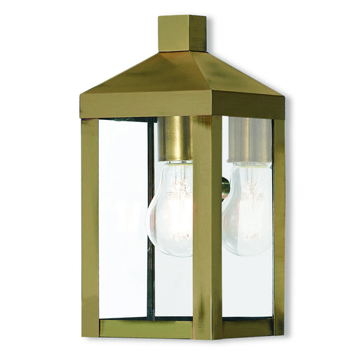 Livex Lighting - 20581-01 - One Light Outdoor Wall Lantern - Nyack - Antique Brass