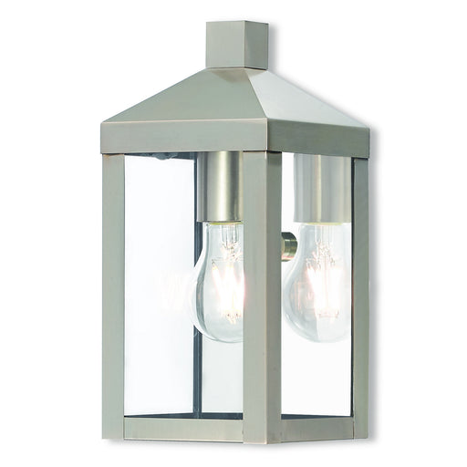 Livex Lighting - 20581-91 - One Light Outdoor Wall Lantern - Nyack - Brushed Nickel