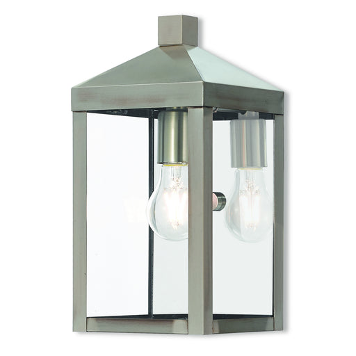 Livex Lighting - 20582-91 - One Light Outdoor Wall Lantern - Nyack - Brushed Nickel