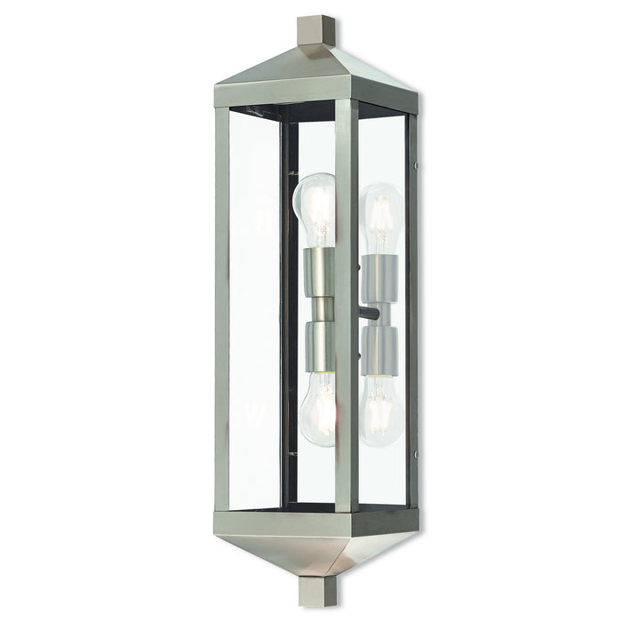 Livex Lighting - 20583-91 - Two Light Outdoor Wall Lantern - Nyack - Brushed Nickel