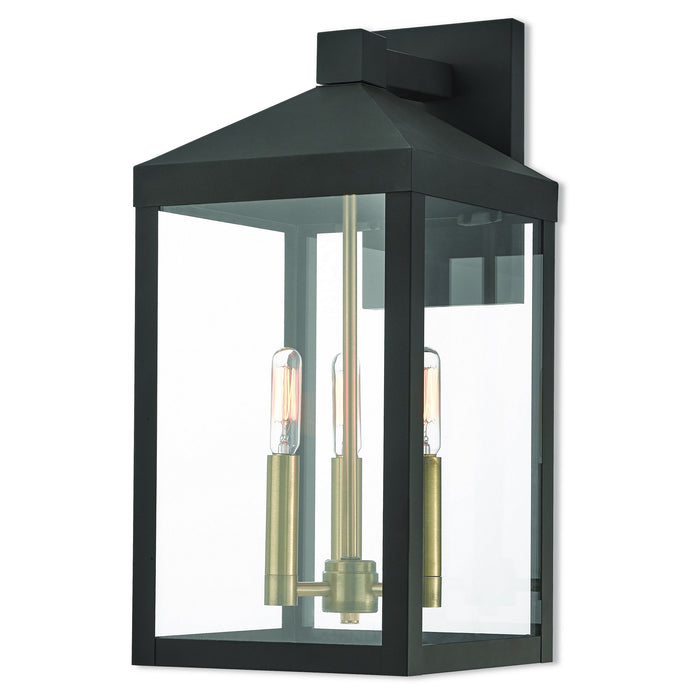 Livex Lighting - 20584-07 - Three Light Outdoor Wall Lantern - Nyack - Bronze