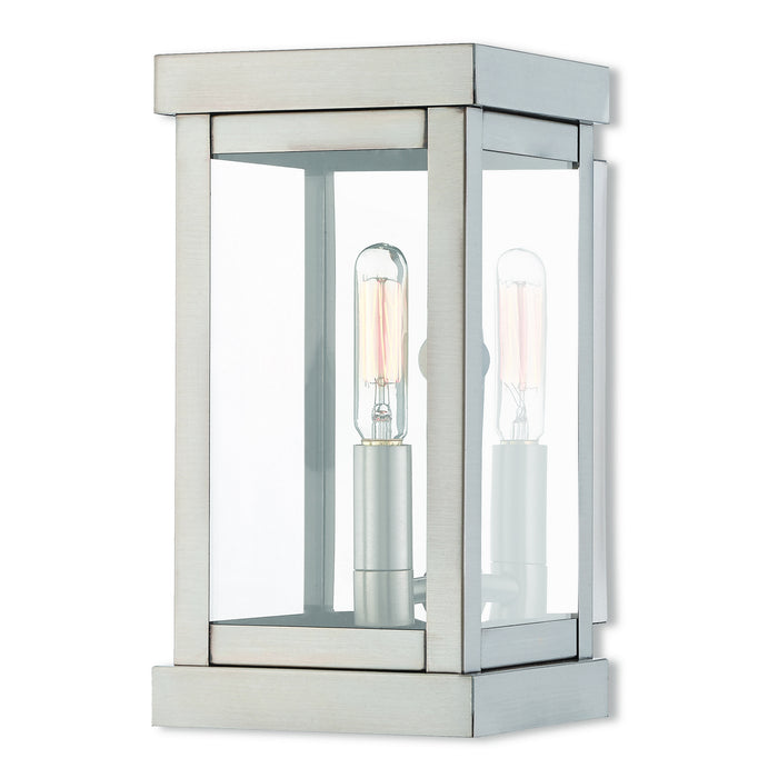 Livex Lighting - 20701-91 - One Light Outdoor Wall Lantern - Hopewell - Brushed Nickel