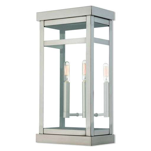 Livex Lighting - 20704-91 - Two Light Outdoor Wall Lantern - Hopewell - Brushed Nickel