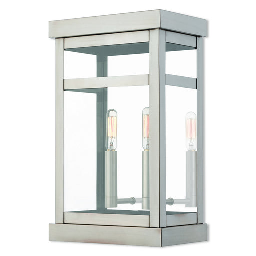 Livex Lighting - 20705-91 - Two Light Outdoor Wall Lantern - Hopewell - Brushed Nickel
