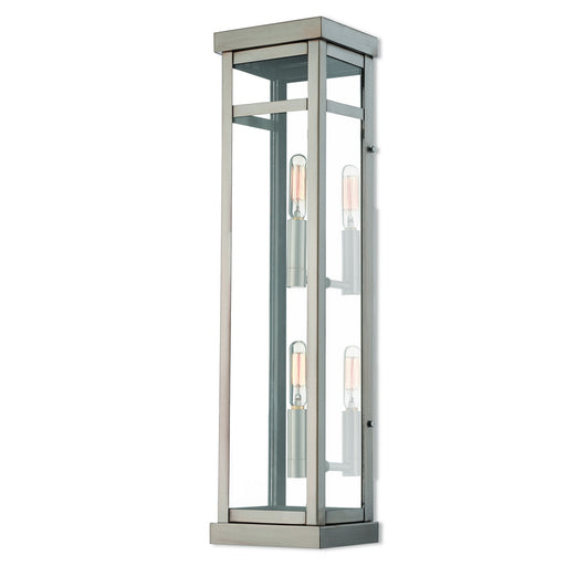 Livex Lighting - 20706-91 - Two Light Outdoor Wall Lantern - Hopewell - Brushed Nickel