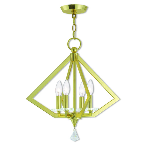 Livex Lighting - 50664-02 - Four Light Mini Chandelier - Diamond - Polished Brass