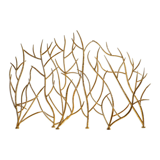Gold Branches Fireplace Screen