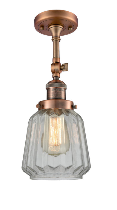 Innovations - 201F-AC-G142 - One Light Semi-Flush Mount - Franklin Restoration - Antique Copper