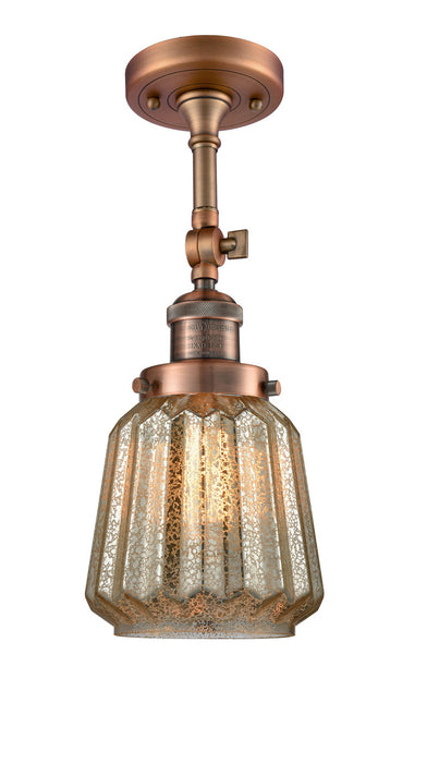 Innovations - 201F-AC-G146 - One Light Semi-Flush Mount - Franklin Restoration - Antique Copper