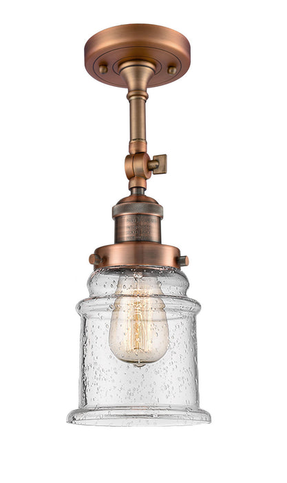 Innovations - 201F-AC-G184 - One Light Semi-Flush Mount - Franklin Restoration - Antique Copper