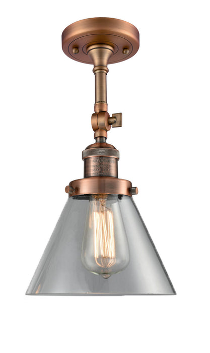 Innovations - 201F-AC-G42 - One Light Semi-Flush Mount - Franklin Restoration - Antique Copper