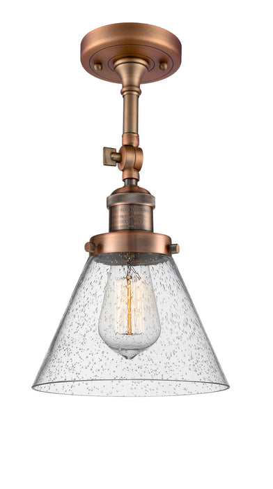 Innovations - 201F-AC-G44 - One Light Semi-Flush Mount - Franklin Restoration - Antique Copper