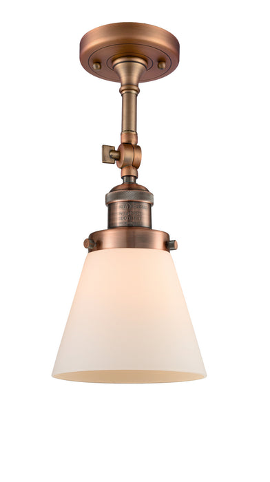 Innovations - 201F-AC-G61 - One Light Semi-Flush Mount - Franklin Restoration - Antique Copper