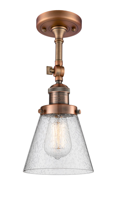 Innovations - 201F-AC-G64 - One Light Semi-Flush Mount - Franklin Restoration - Antique Copper