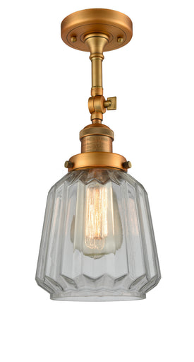 Franklin Restoration One Light Semi-Flush Mount Brushed Brass