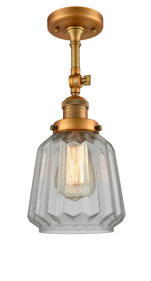 Innovations - 201F-BB-G142 - One Light Semi-Flush Mount - Franklin Restoration - Brushed Brass