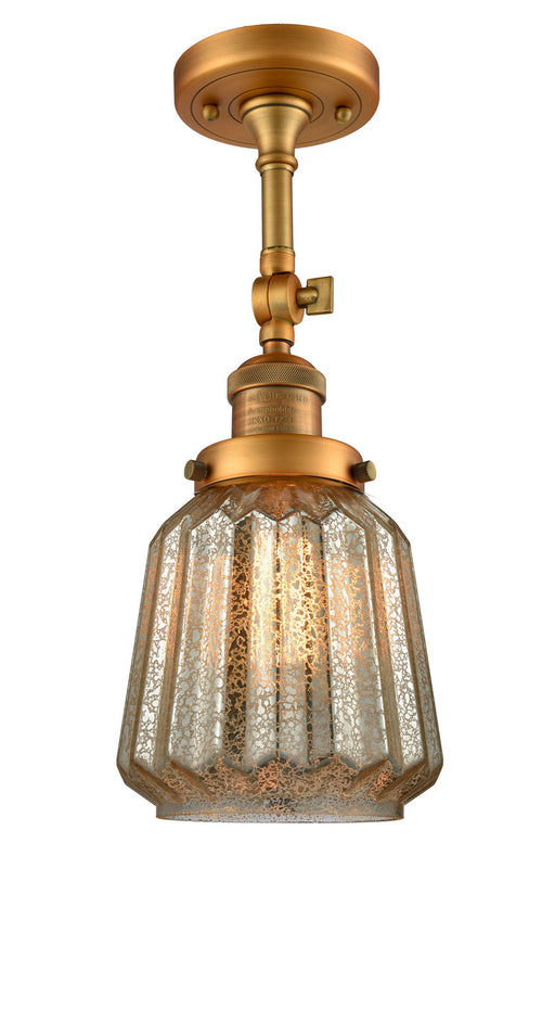 Innovations - 201F-BB-G146 - One Light Semi-Flush Mount - Franklin Restoration - Brushed Brass