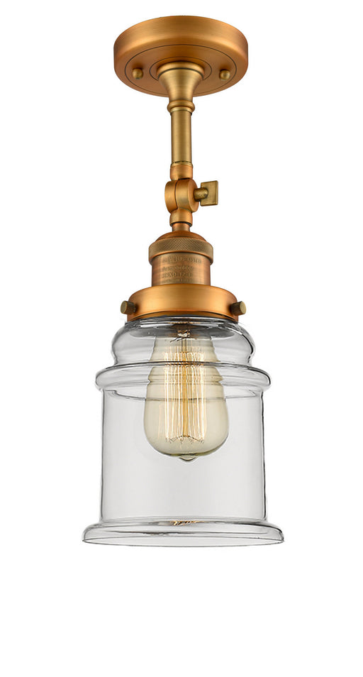 Innovations - 201F-BB-G182 - One Light Semi-Flush Mount - Franklin Restoration - Brushed Brass