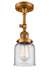 Innovations - 201F-BB-G52 - One Light Semi-Flush Mount - Franklin Restoration - Brushed Brass