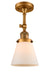 Innovations - 201F-BB-G61 - One Light Semi-Flush Mount - Franklin Restoration - Brushed Brass