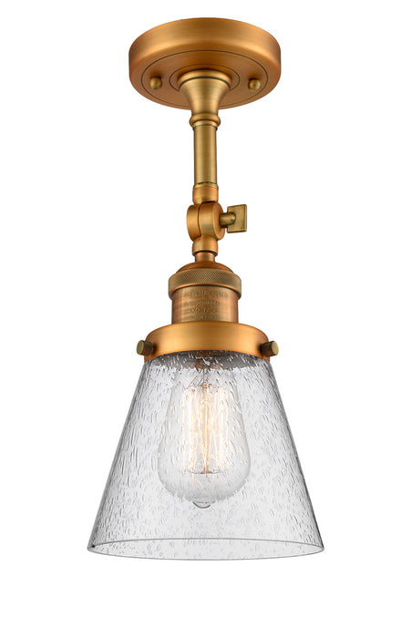 Innovations - 201F-BB-G64 - One Light Semi-Flush Mount - Franklin Restoration - Brushed Brass