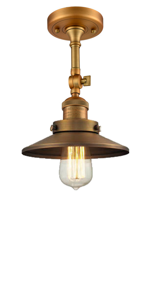 Innovations - 201F-BB-M4 - One Light Semi-Flush Mount - Franklin Restoration - Brushed Brass