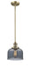 Innovations - 201S-BB-G73 - One Light Mini Pendant - Franklin Restoration - Brushed Brass