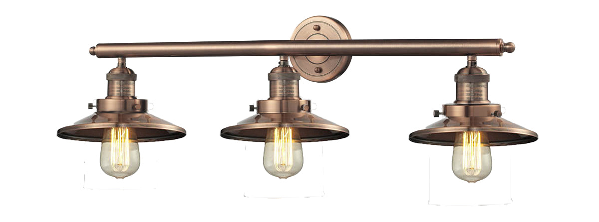 Innovations - 205-AC-M3 - Three Light Bath Vanity - Franklin Restoration - Antique Copper