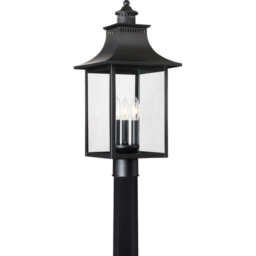 Quoizel - CCR9010K - Three Light Outdoor Post Lantern - Chancellor - Mystic Black