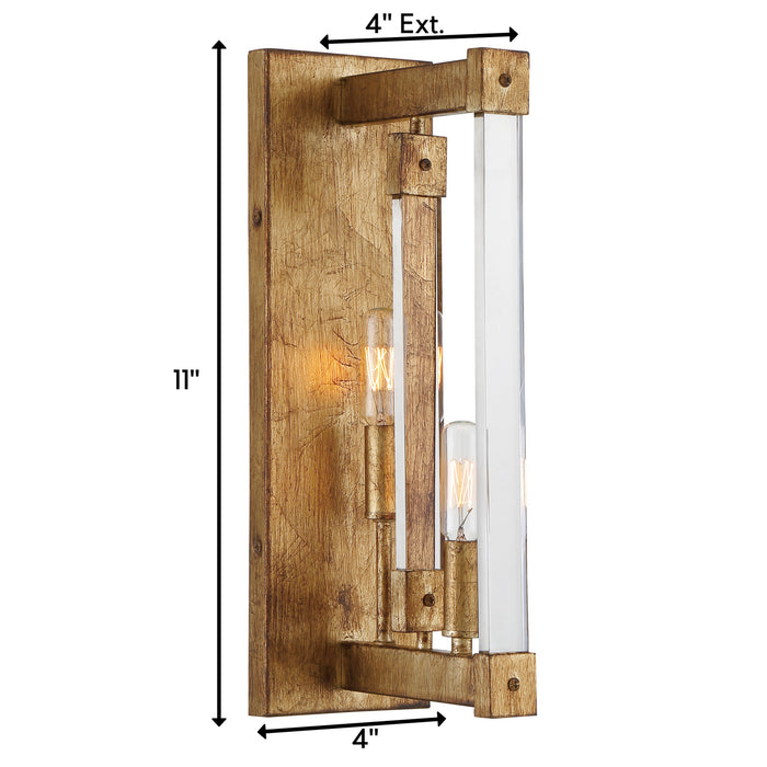 Varaluz - 292W02AGL - Two Light Wall Sconce - Halcyon - Antiqued Gold Leaf