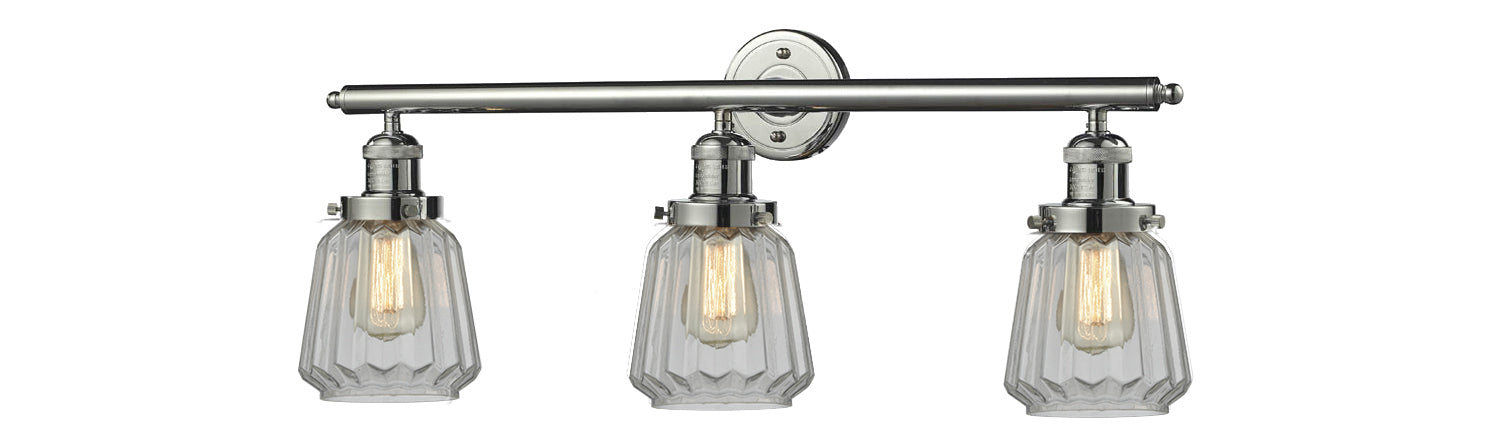 Innovations - 205-PN-G142 - Three Light Bath Vanity - Franklin Restoration - Polished Nickel