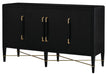 Currey and Company - 3000-0037 - Sideboard - Verona - Black Lacquered Linen/Champagne Metal
