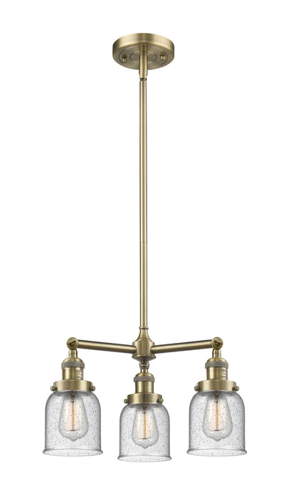 Innovations - 207-AB-G54 - Three Light Chandelier - Franklin Restoration - Antique Brass