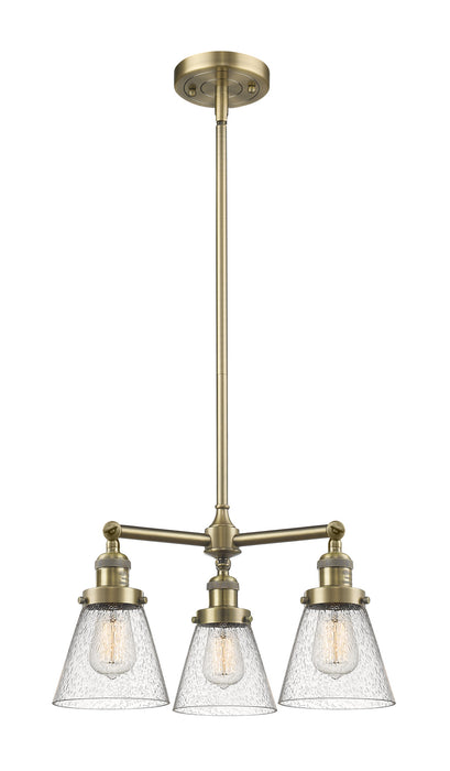 Innovations - 207-AB-G64 - Three Light Chandelier - Franklin Restoration - Antique Brass