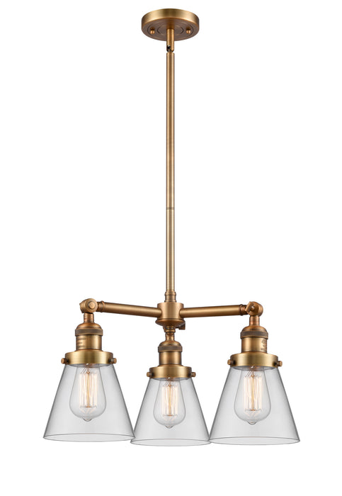 Innovations - 207-BB-G62 - Three Light Chandelier - Franklin Restoration - Brushed Brass