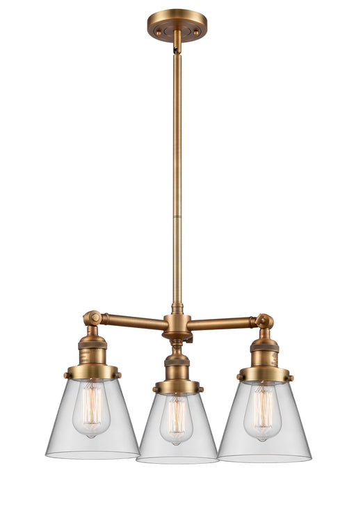 Innovations - 207-BB-G62 - Three Light Chandelier - Franklin Restoration - Brushed Brass