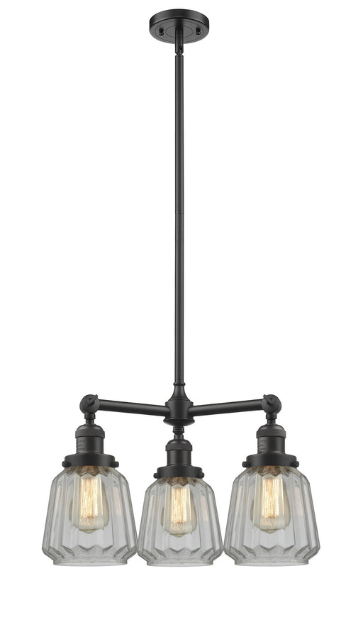 Innovations - 207-OB-G142 - Three Light Chandelier - Franklin Restoration - Oil Rubbed Bronze