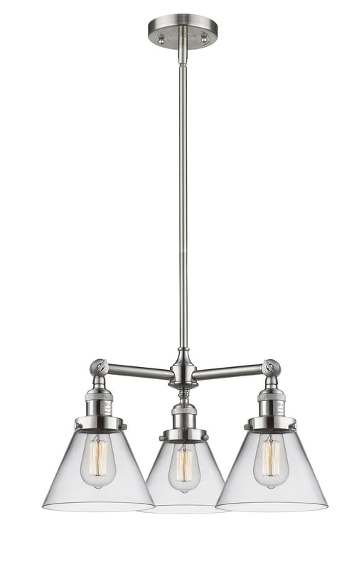 Innovations - 207-SN-G42 - Three Light Chandelier - Franklin Restoration - Brushed Satin Nickel