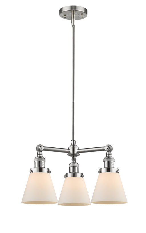 Innovations - 207-SN-G61 - Three Light Chandelier - Franklin Restoration - Brushed Satin Nickel