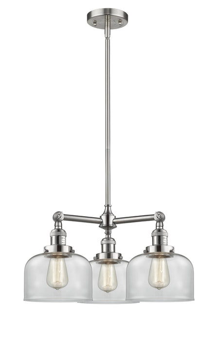 Innovations - 207-SN-G72 - Three Light Chandelier - Franklin Restoration - Brushed Satin Nickel