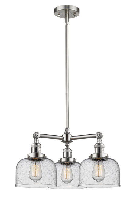 Innovations - 207-SN-G74 - Three Light Chandelier - Franklin Restoration - Brushed Satin Nickel