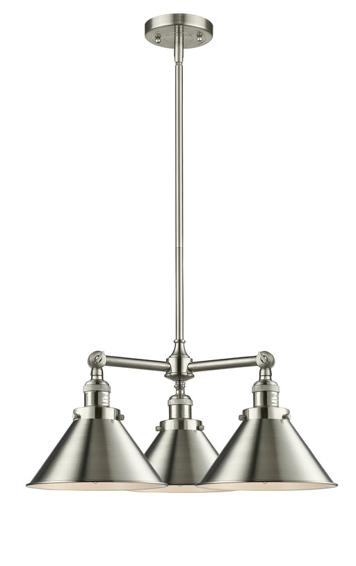 Innovations - 207-SN-M10 - Three Light Chandelier - Franklin Restoration - Brushed Satin Nickel