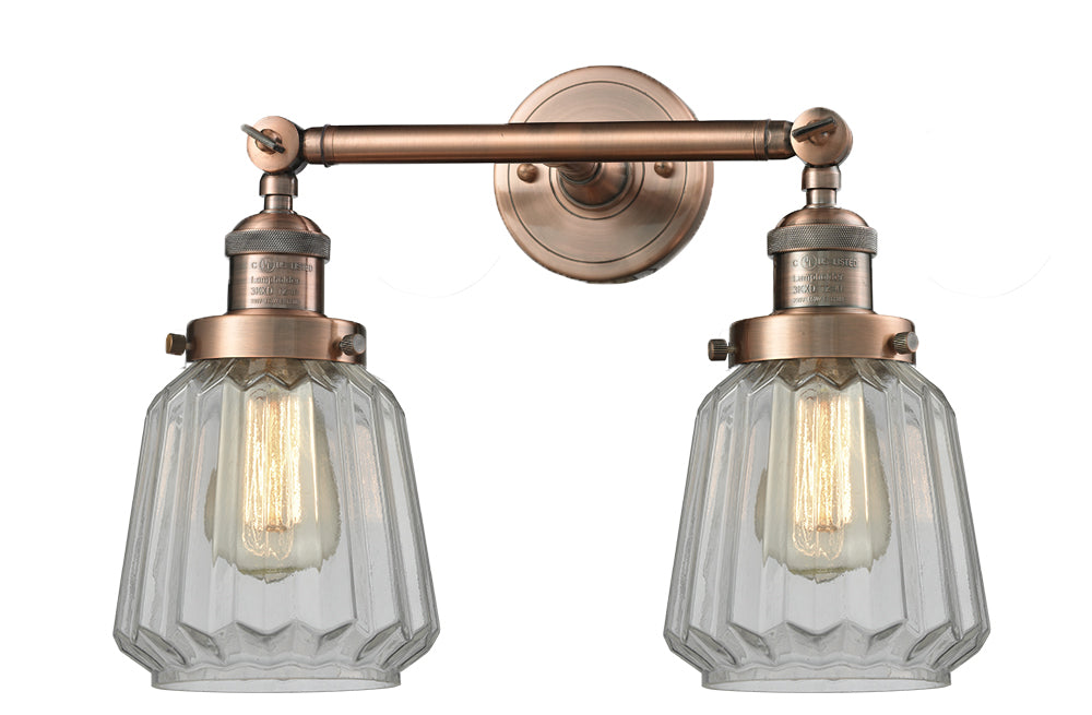Innovations - 208-AC-G142 - Two Light Bath Vanity - Franklin Restoration - Antique Copper