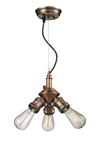 Franklin Restoration Three Light Island Pendant Antique Copper
