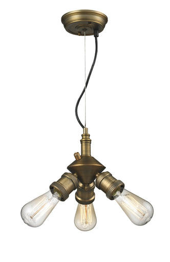 Franklin Restoration Three Light Island Pendant Brushed Brass
