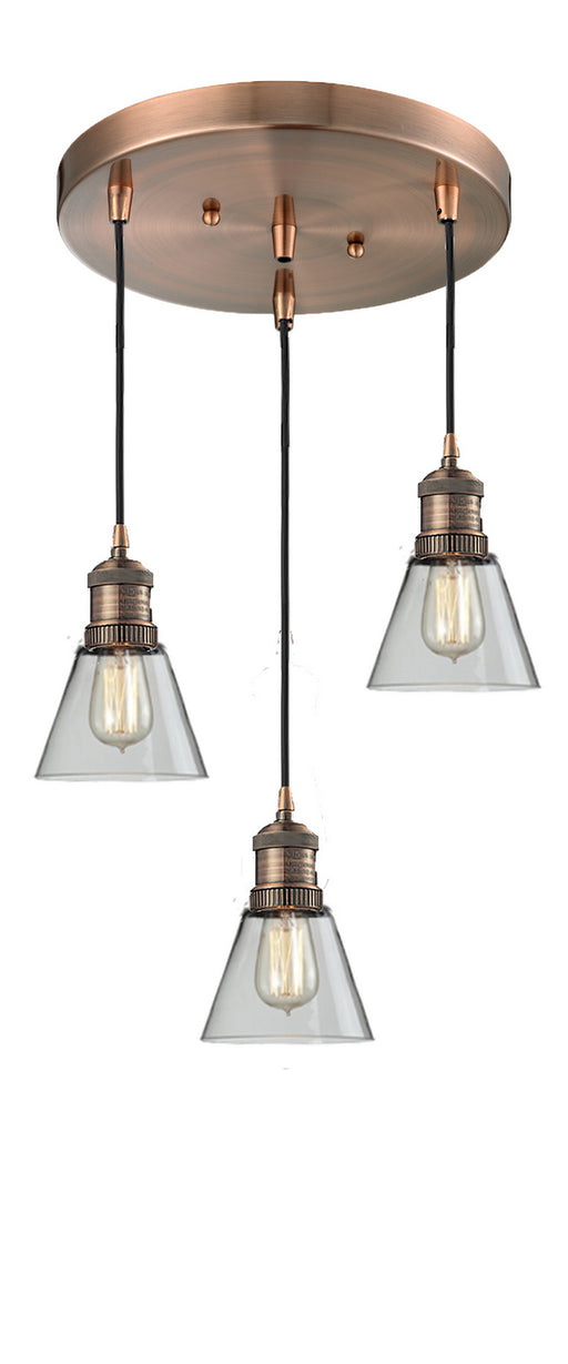 Innovations - 211/3-AC-G53 - Three Light Pendant - Franklin Restoration - Antique Copper
