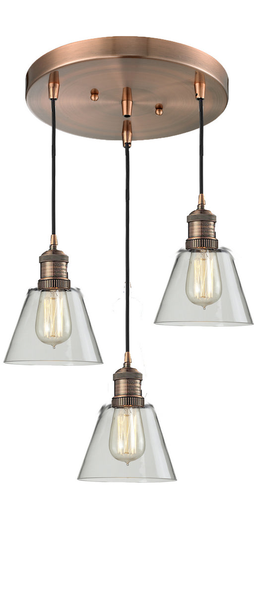 Innovations - 211/3-AC-G62 - Three Light Pendant - Franklin Restoration - Antique Copper